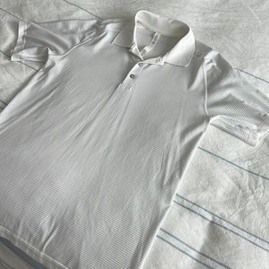 Like New Lululemon Polo, White Stripe, Size Medium